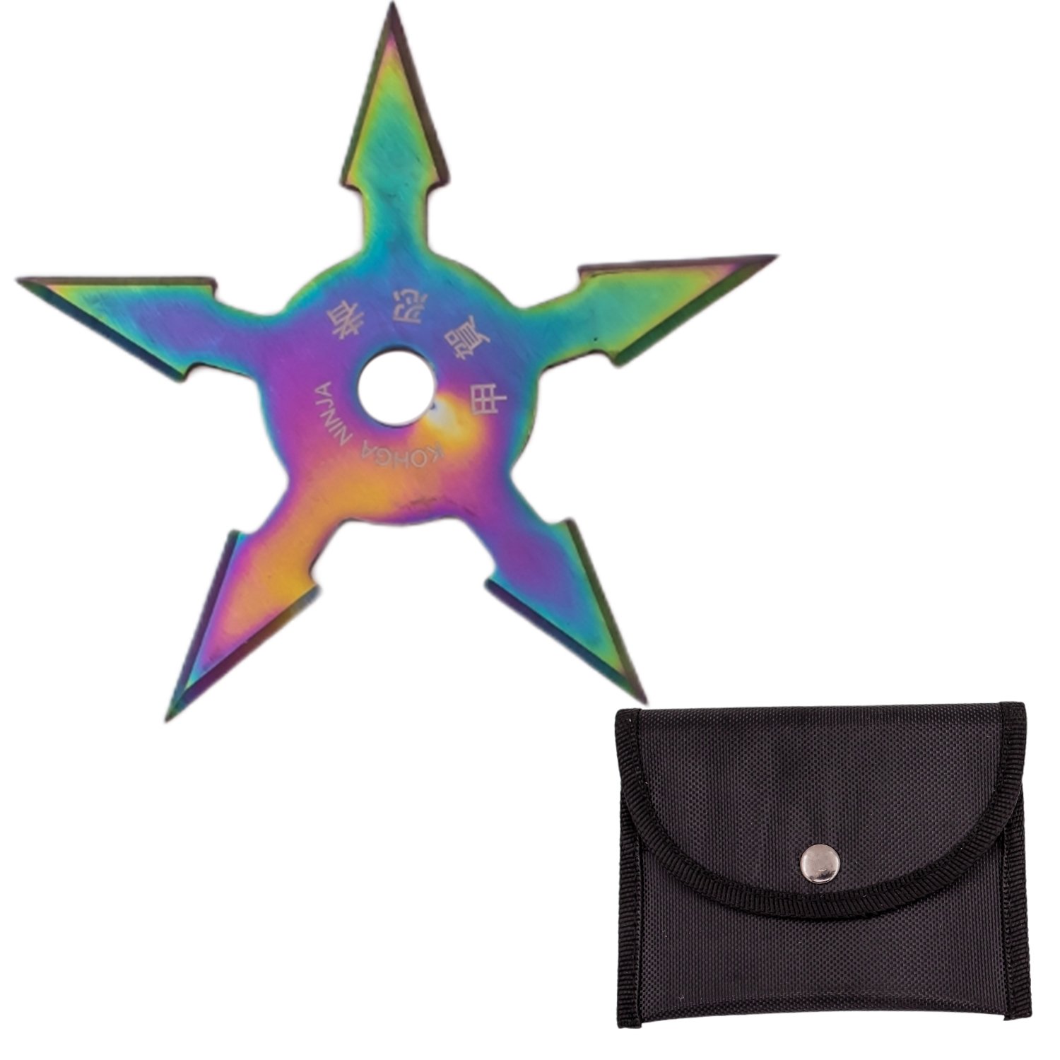 4 Inch 5 Point Throwing Star Ninja Shuriken   Rainbow