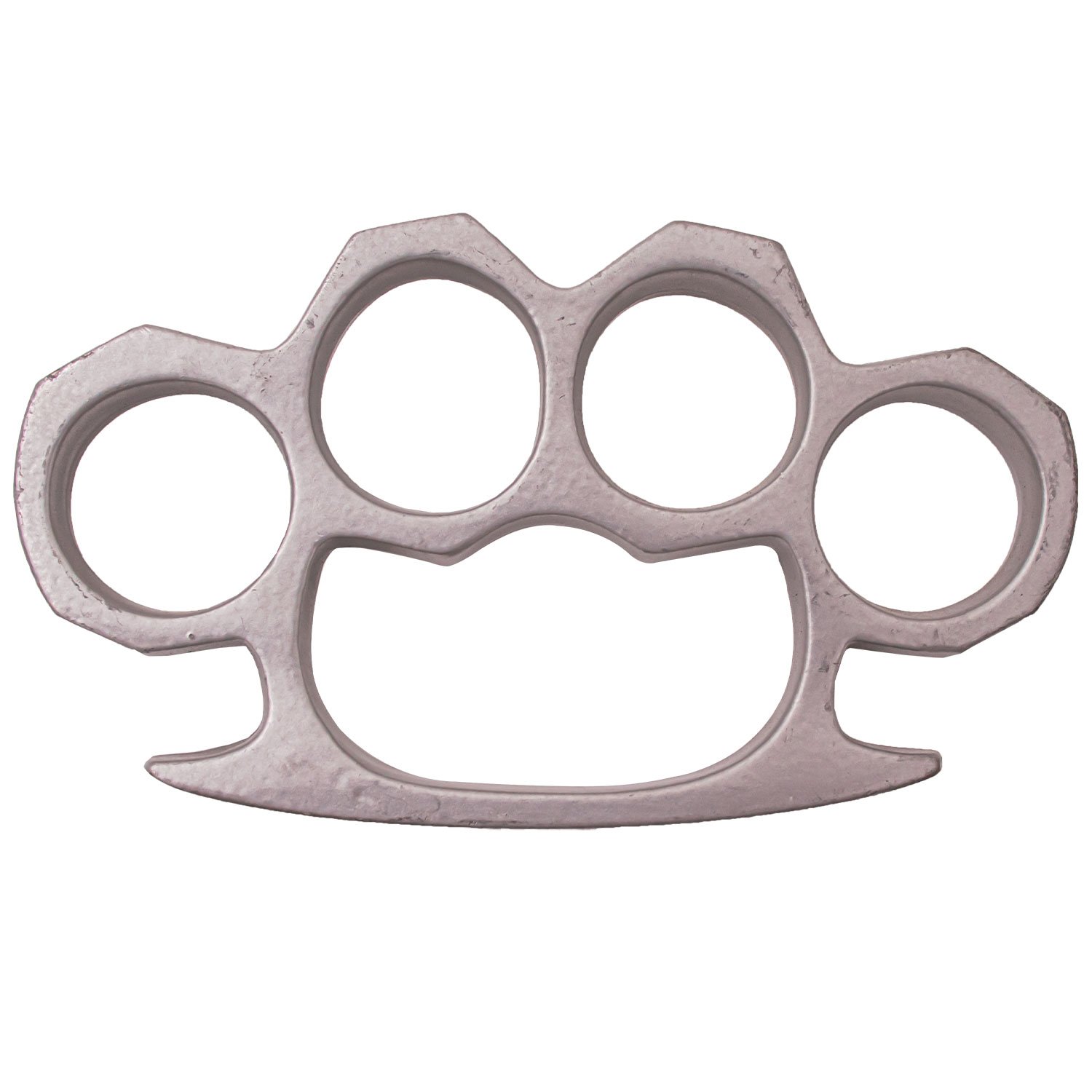 4 Inch Long Carbon Steel Alloy Brass Knuckle Belt Buckle Silver