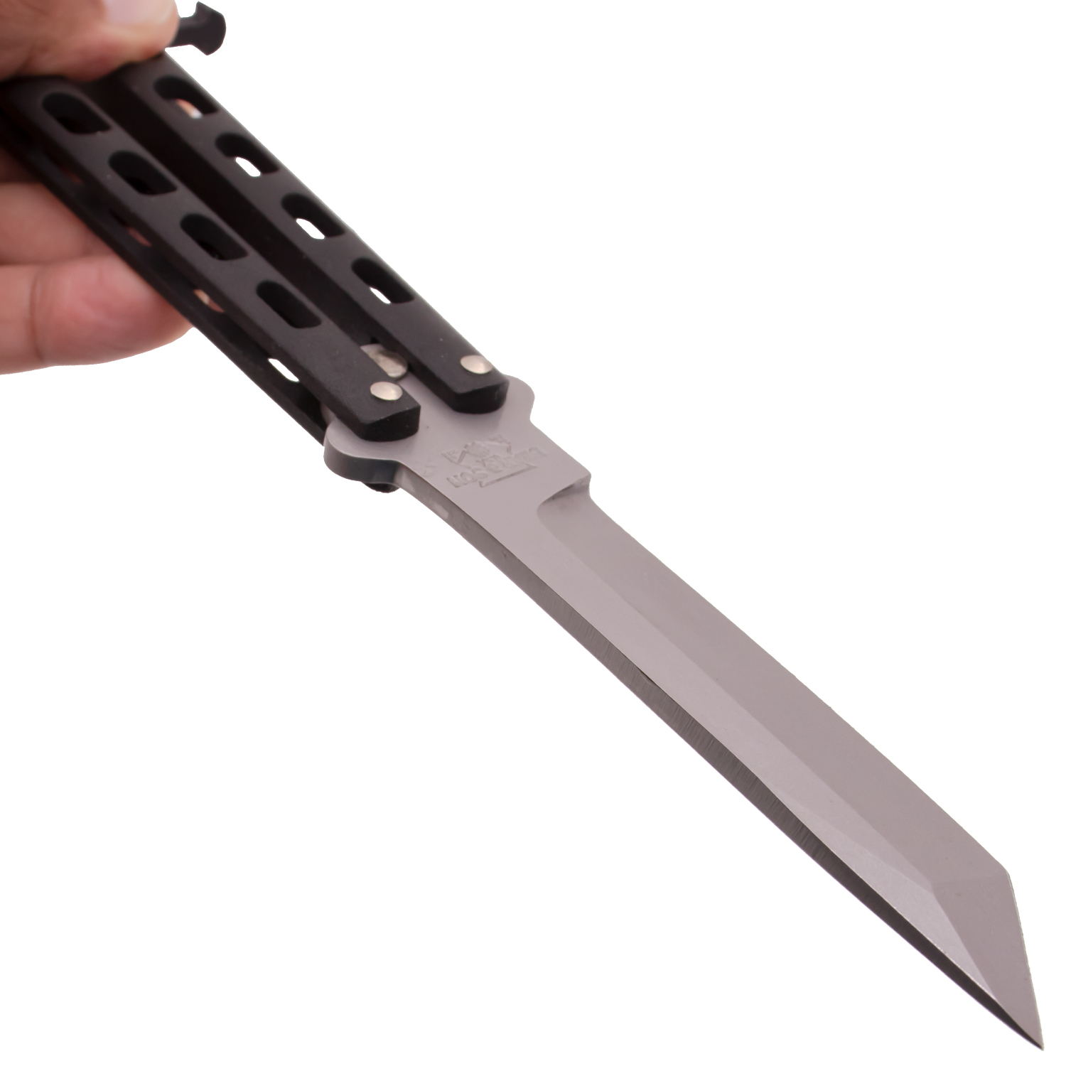 Black 5 Inch Butterfly Knife Tanto Blade