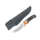 7 7/8 Genuine India Stag Bone Pro Skinner Leather Sheath