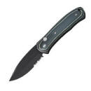 Push Button Auto Black Gray G10 Handle Blade Combo