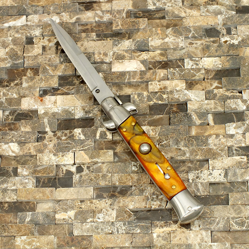 OG Godfather Italian Stiletto Switchblade, Wood