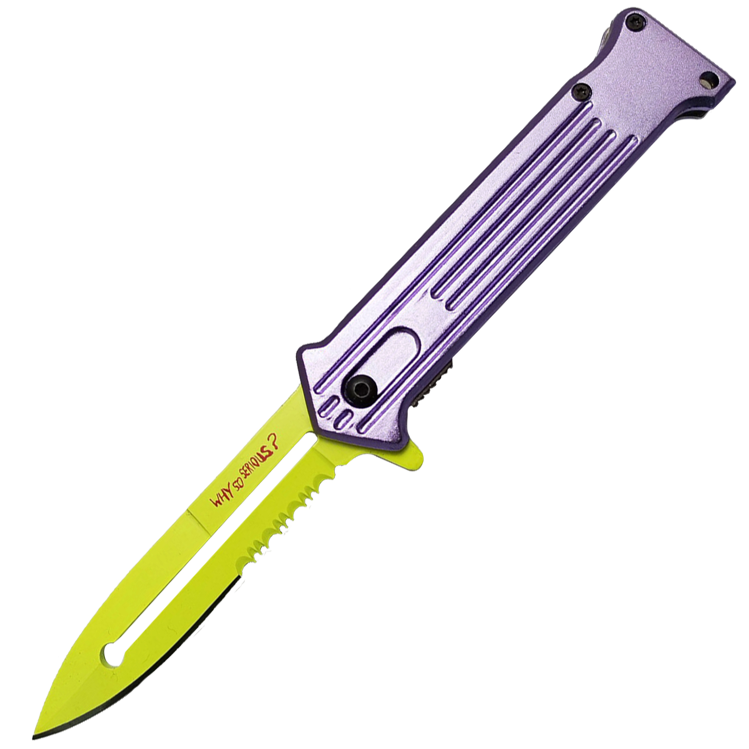 Clown Prince Why So Serious Joker Folding Knife