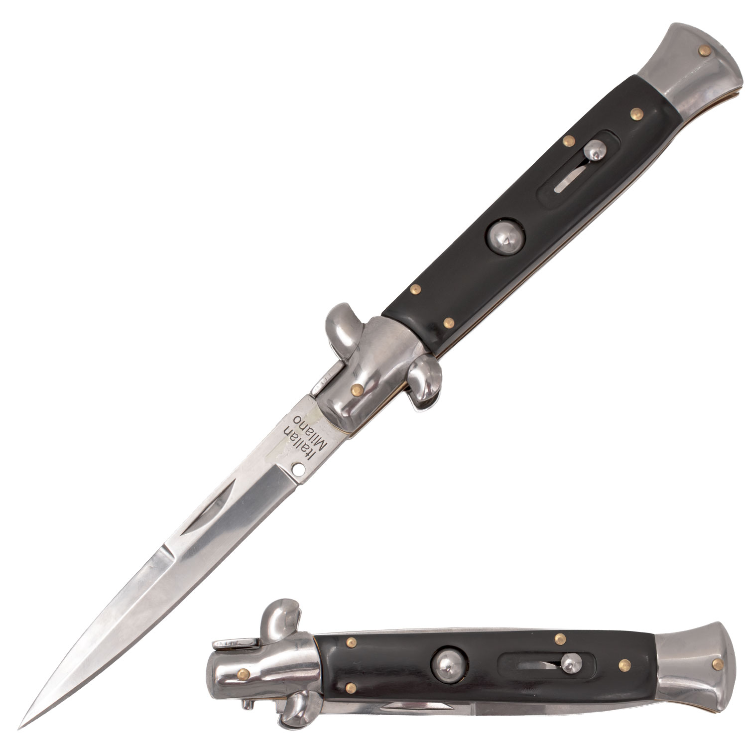 IL Grande Italian Milano Stiletto Silver Spur Automatic Knife