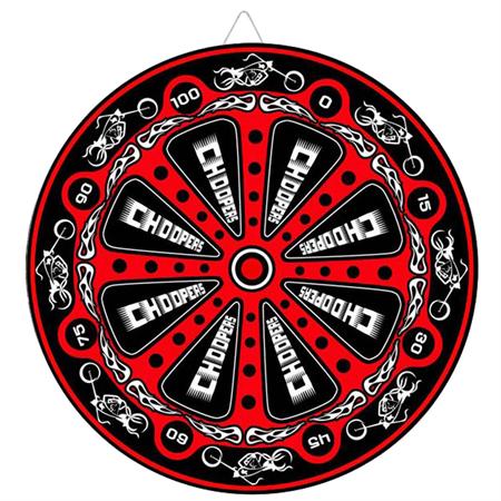 Biker Choppers Red Throwing Knife Target Dart Board