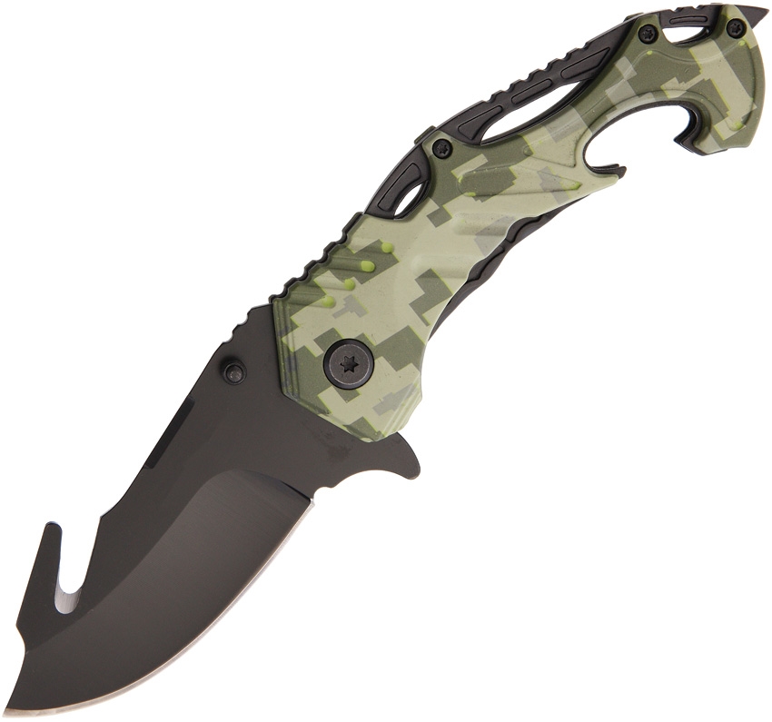 China Made CN300287CM Tactical Linerlock Camo A/O Knife