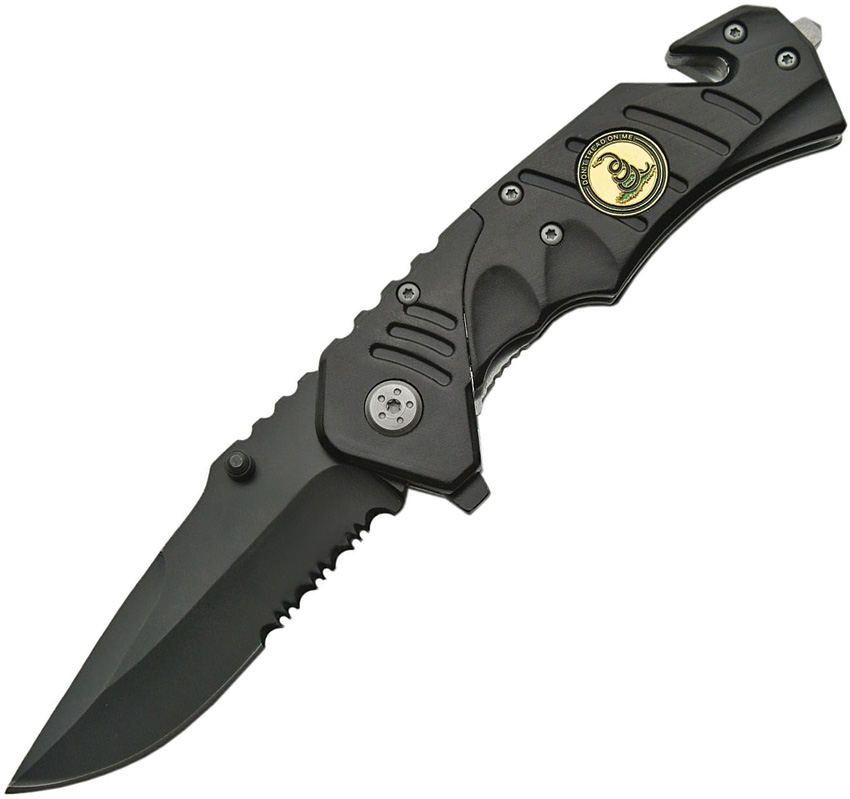 China Made CN300298BK Dont Tread On Me Linerlock Knife