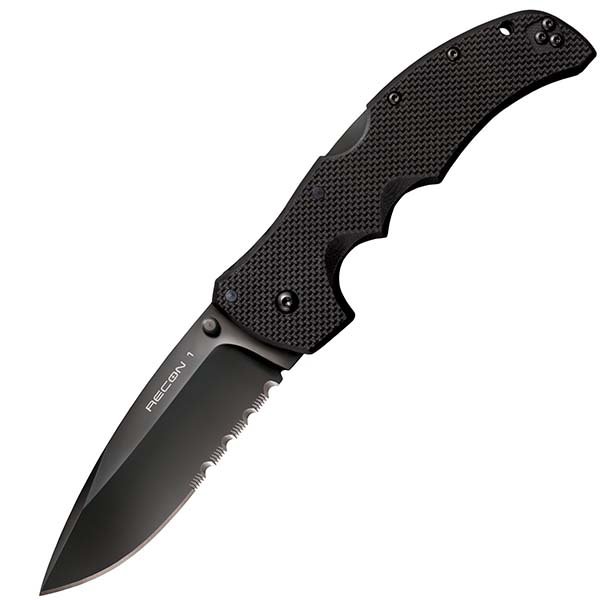 Cold Steel 27TLCSH Recon 1, Black G10 Handle,Black Spear Point ComboEdge