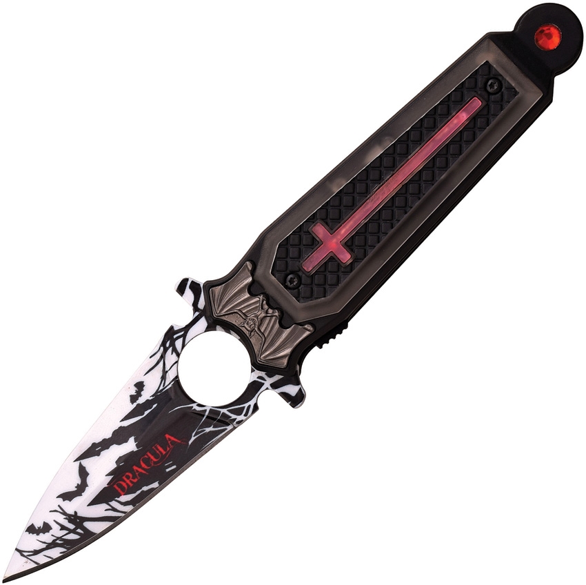 Dark Side DS041RD Dracula Linerlock LED Knife, Red