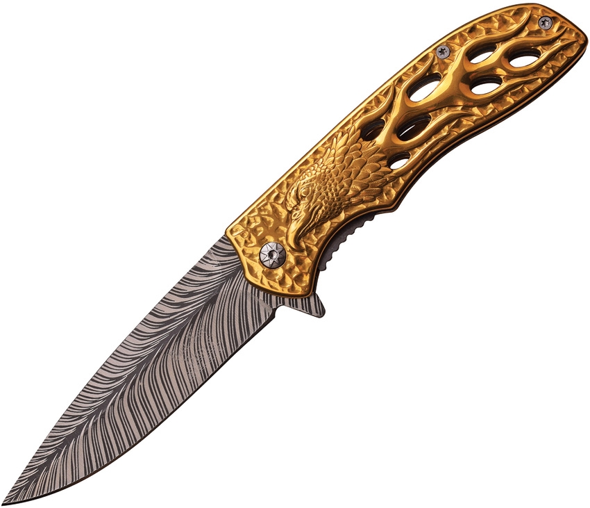 Dark Side DSA043GD Eagle Linerlock A/O Knife, Gold