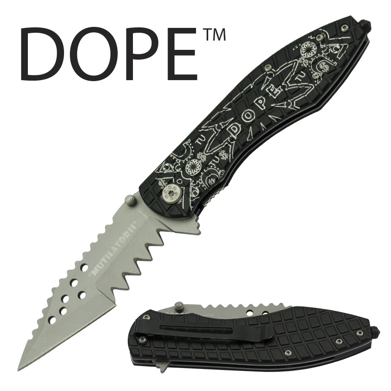 DOPE Star Floral Mutilator - Spring Assisted Knife, Black