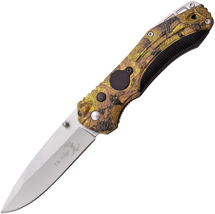 Elk Ridge ER126GC Linerlock Light Knife, Green, Camo