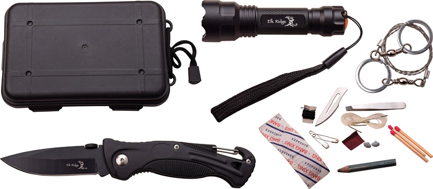 Elk Ridge ERPK5 Linerlock With Survival Kit