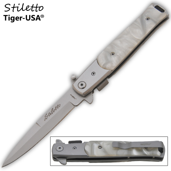 Godfather Style Pearl Handle Folding Knife