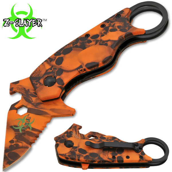 Man Kombat Takedown Tech Spring Assisted Knives, Orange